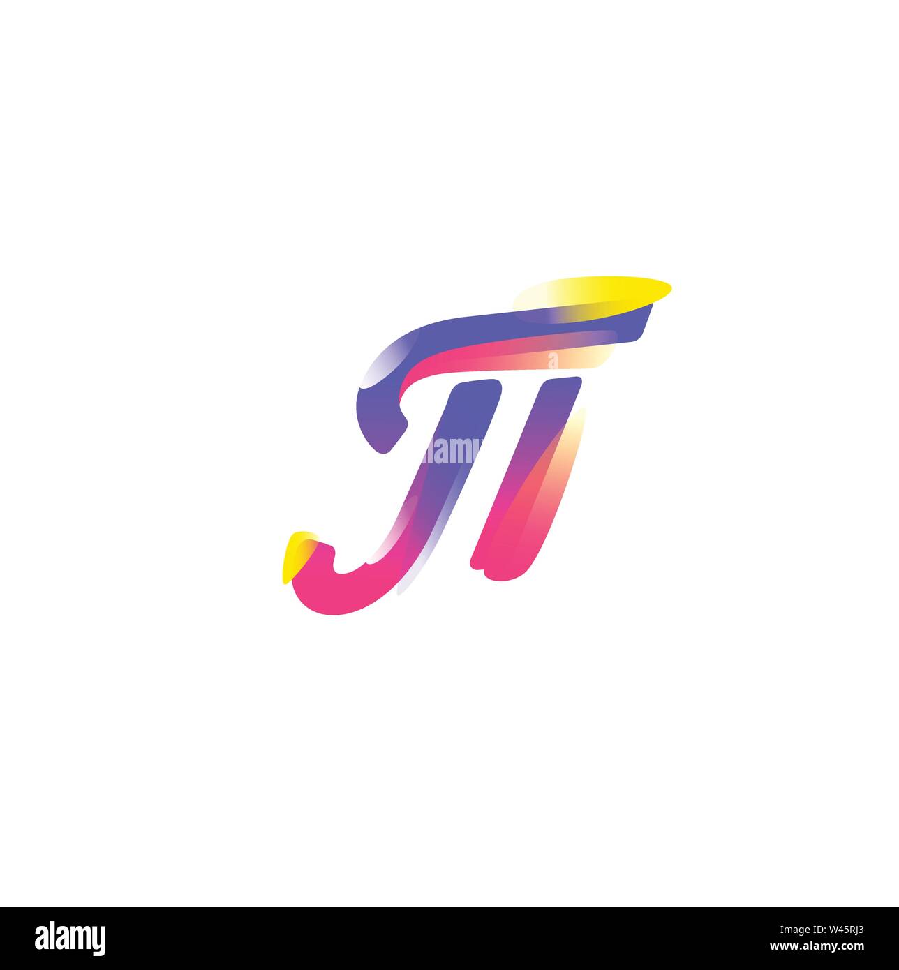 Mathematical symbol Pi. Vector icon. Gradient flat icon. The emblem of mathematicians is number