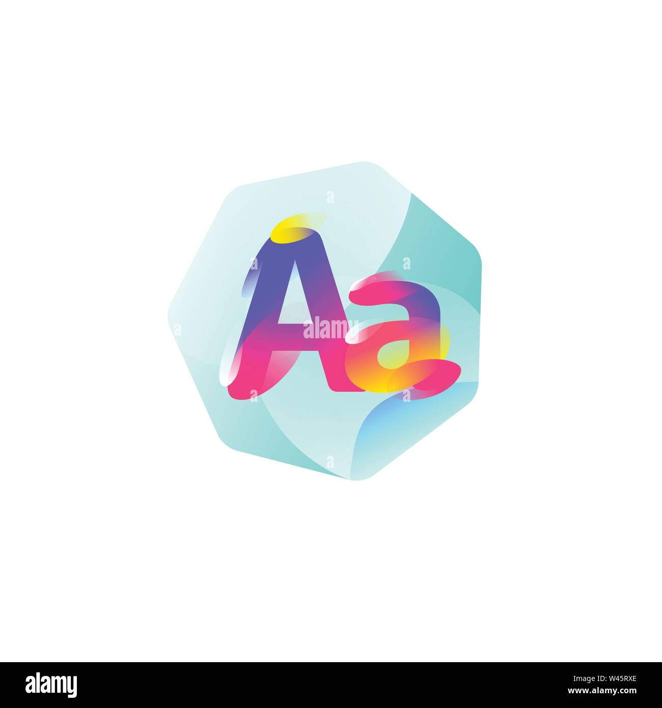 Illustration of the letter A. Gradient flat icon. Letter of the ...