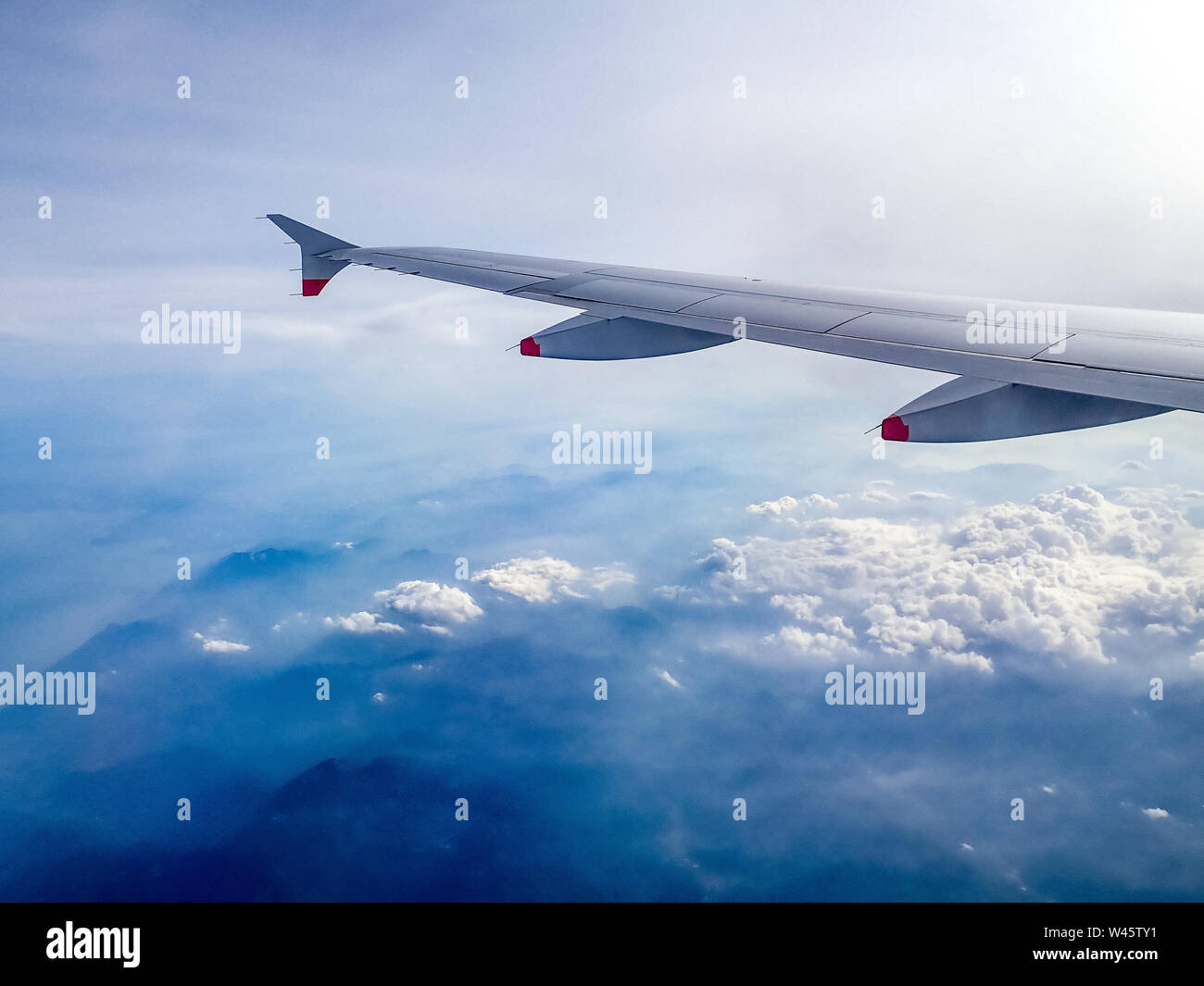 Venice, 16 July 2019. British Airways Airbus 319 in flight over Italy.  Photo by Enrique Shore/Alamy Stock Photo Stock Photo