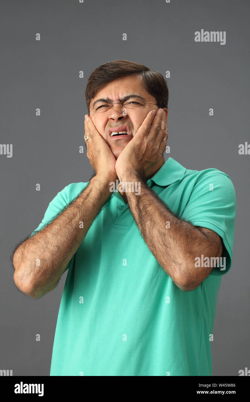 Man suffering from toothache Stock Photo