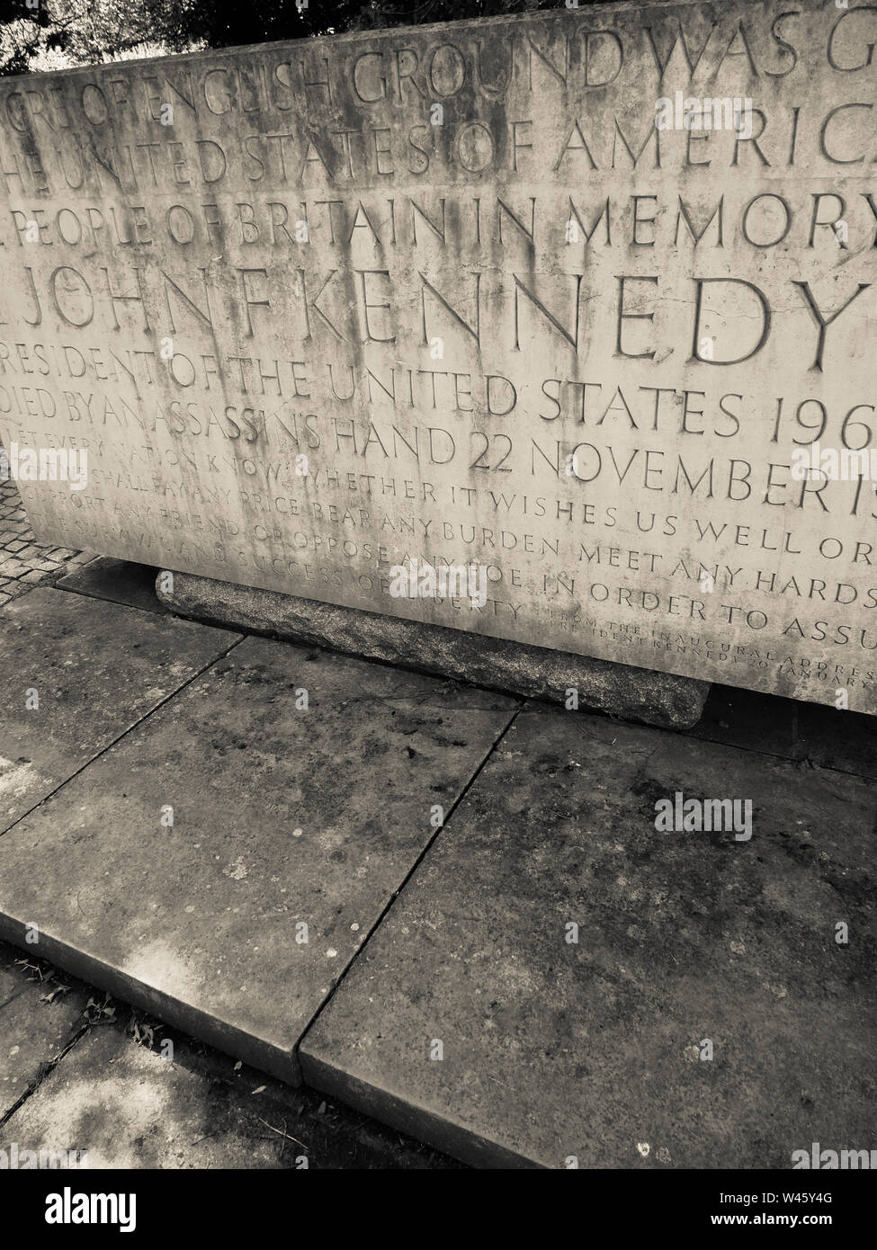 John F Kennedy Memorial, Runnymede, Surrey, England, UK, GB. Stock Photo