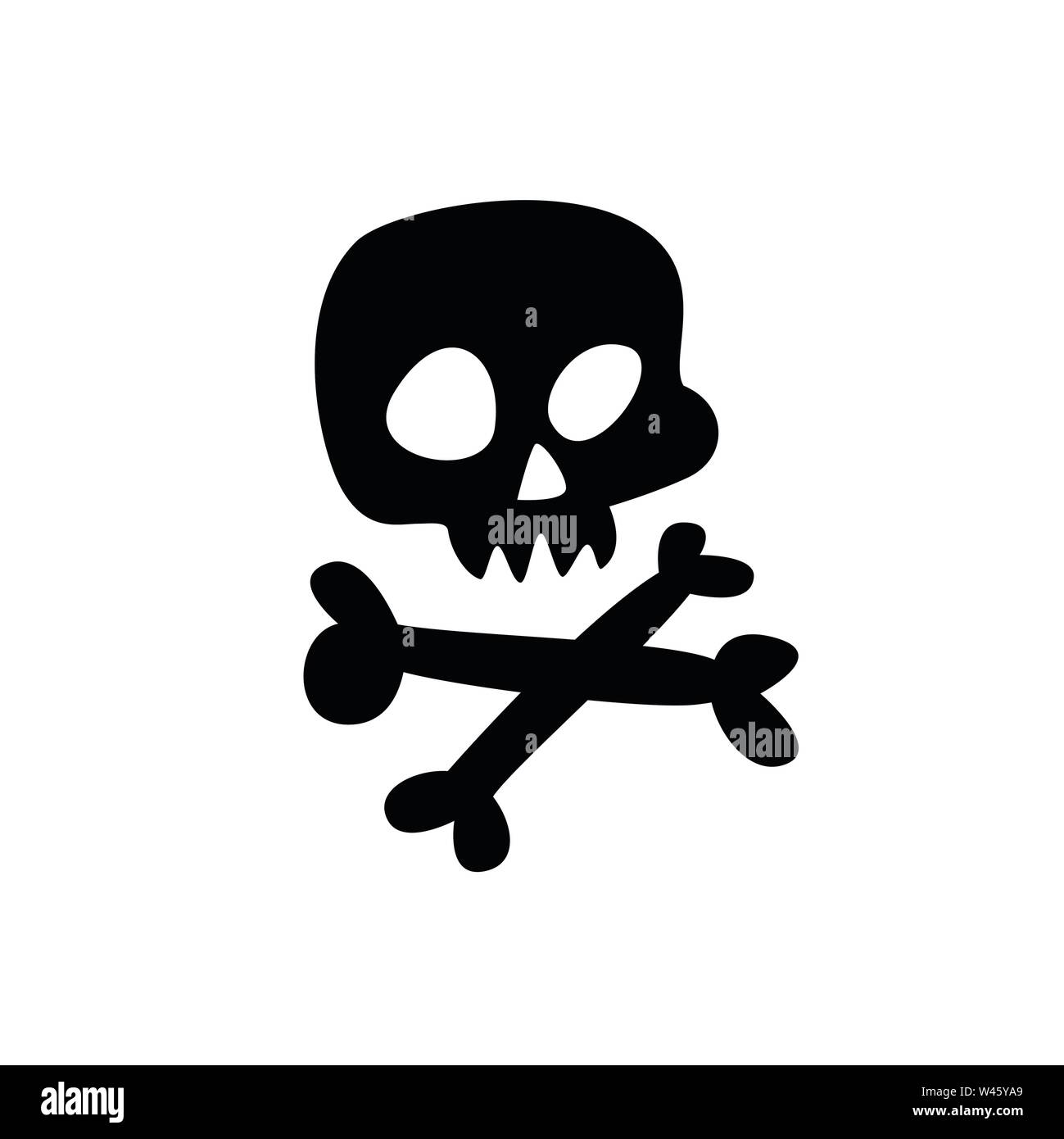 Cartoon skull. Vector. Flat icon of stylized human skull. Great sign. Jolly  Roger. The symbol for the logo. Sticker Stock Vector Image & Art - Alamy