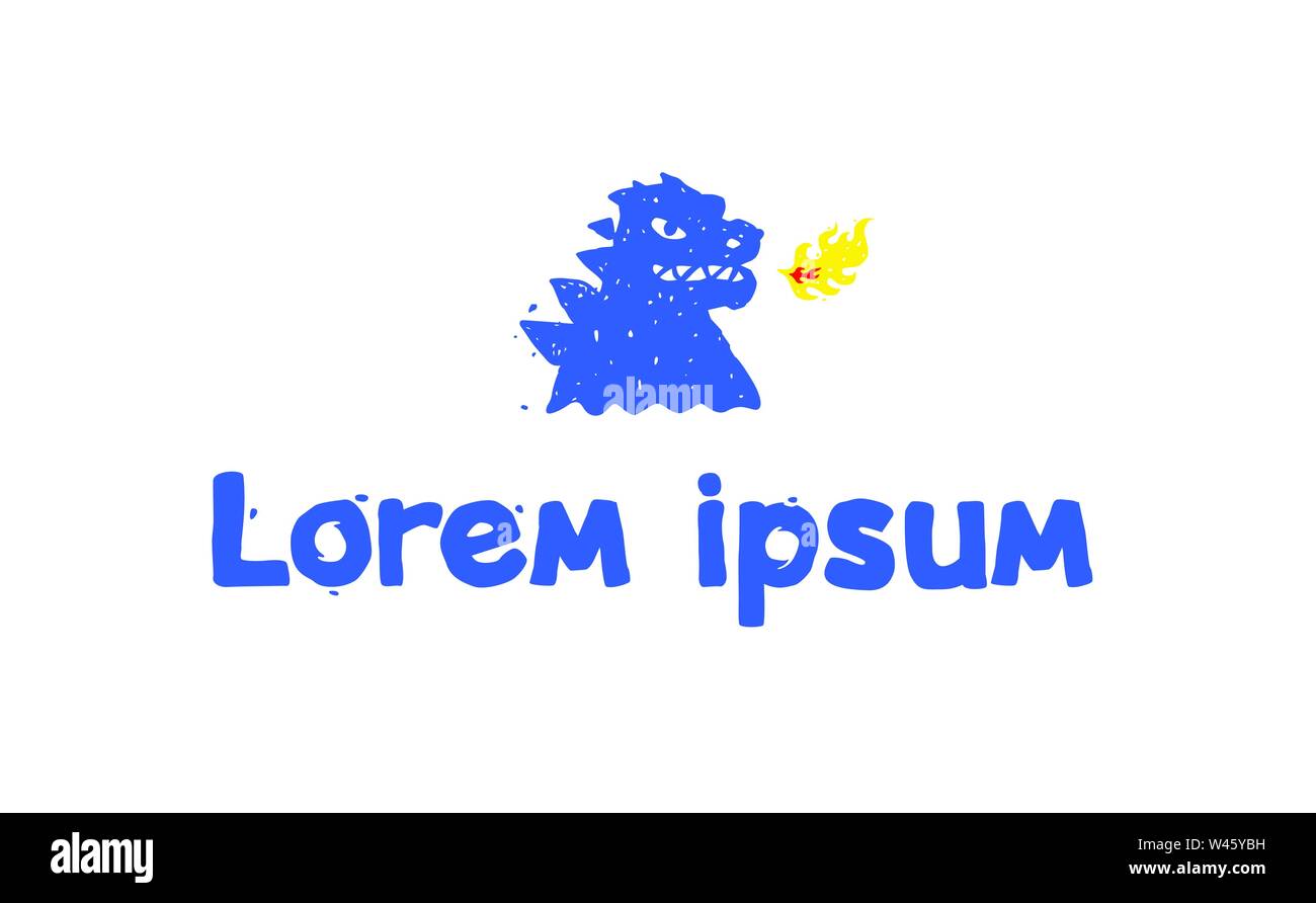 Godzilla Signage Vector Logo, illustration of godzilla, dragon. Vector flat logo. Image is ...