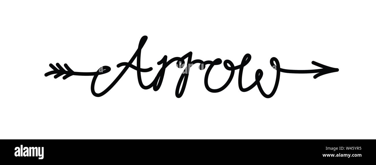 Arrow logo, inscription. Vector. Corporate logo for the store, banner. Image of movement. Stock Vector
