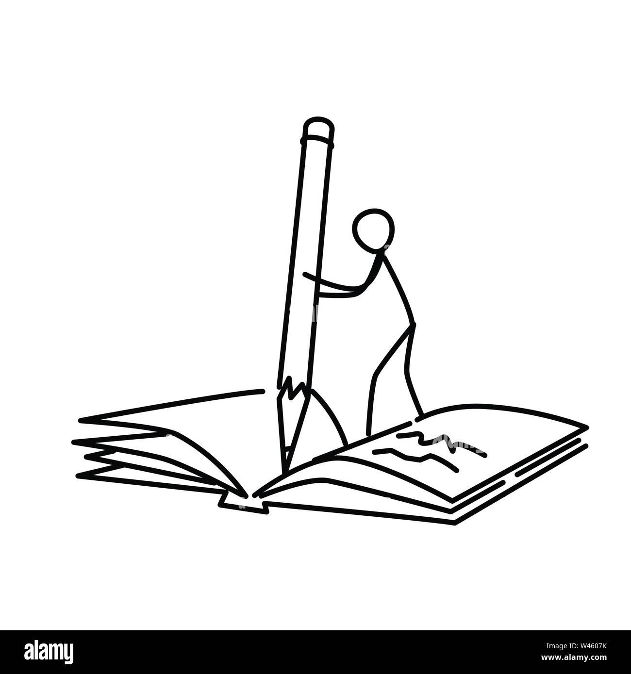 Author writing illustration