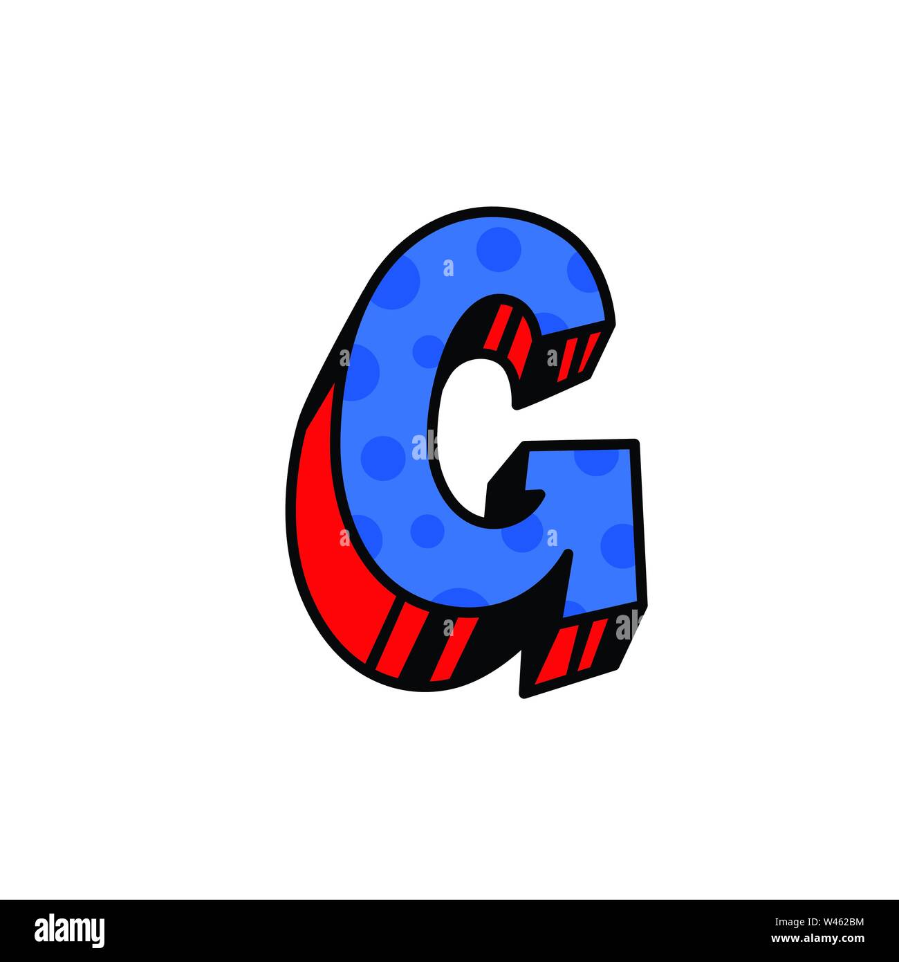 Logo, letter G. Vector. Linear, outline icon. Volumetric mark, 3D ...