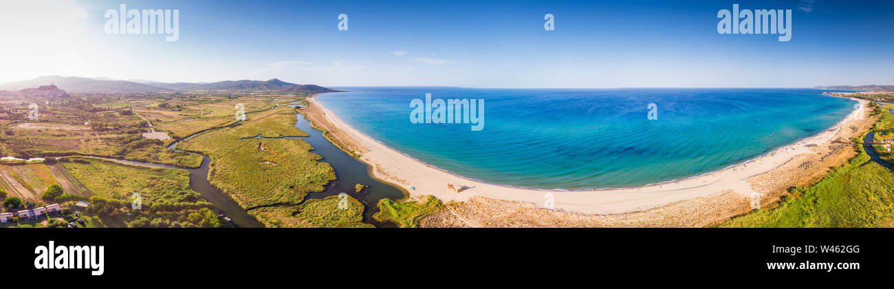 Di Su Tiriarzu beach near Posada village on Sardinia island, Italy, Europe. Stock Photo