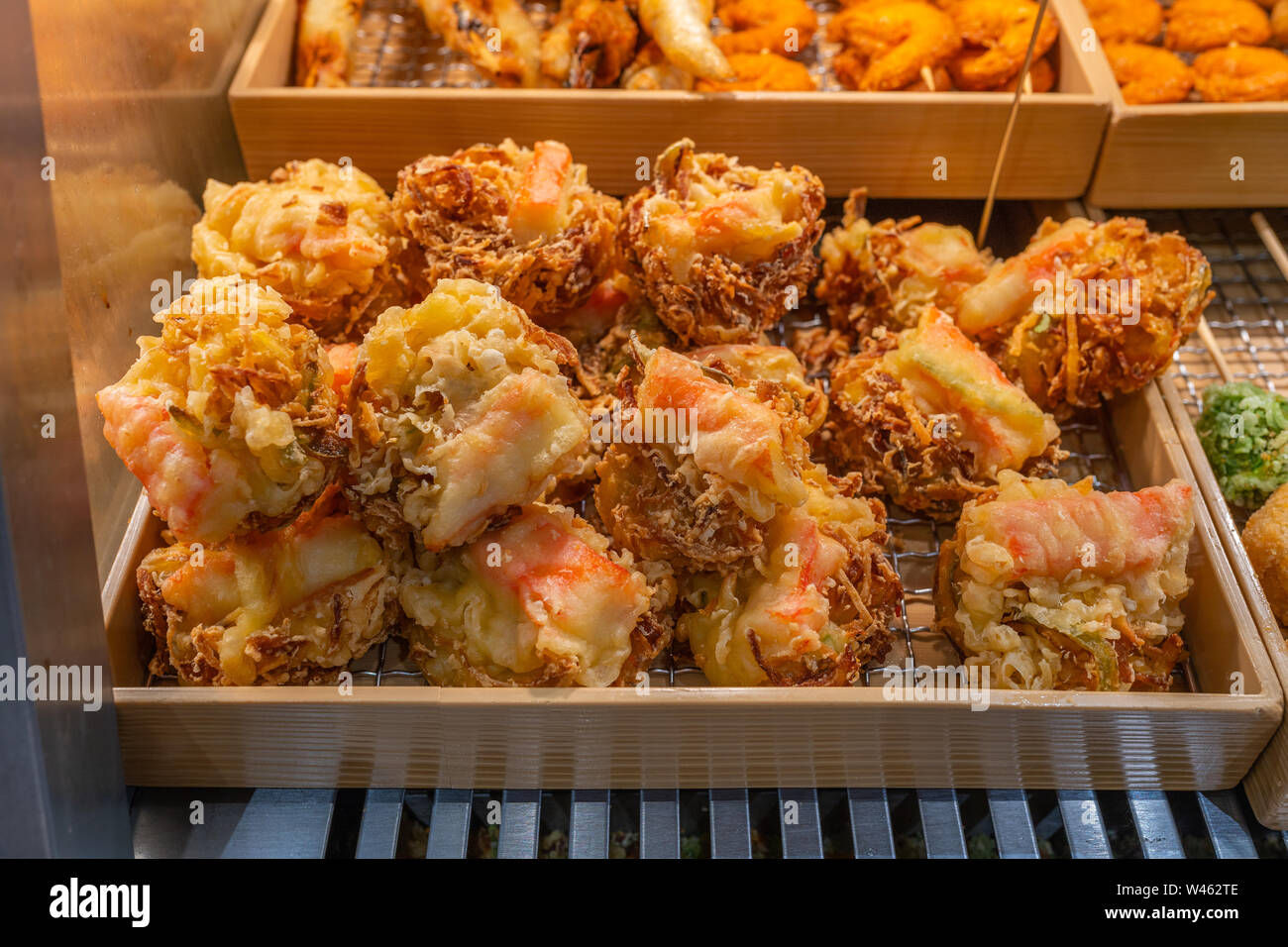 Asian cuisine deepfried shrimp with batter tempura for sale Stock Photo Alamy