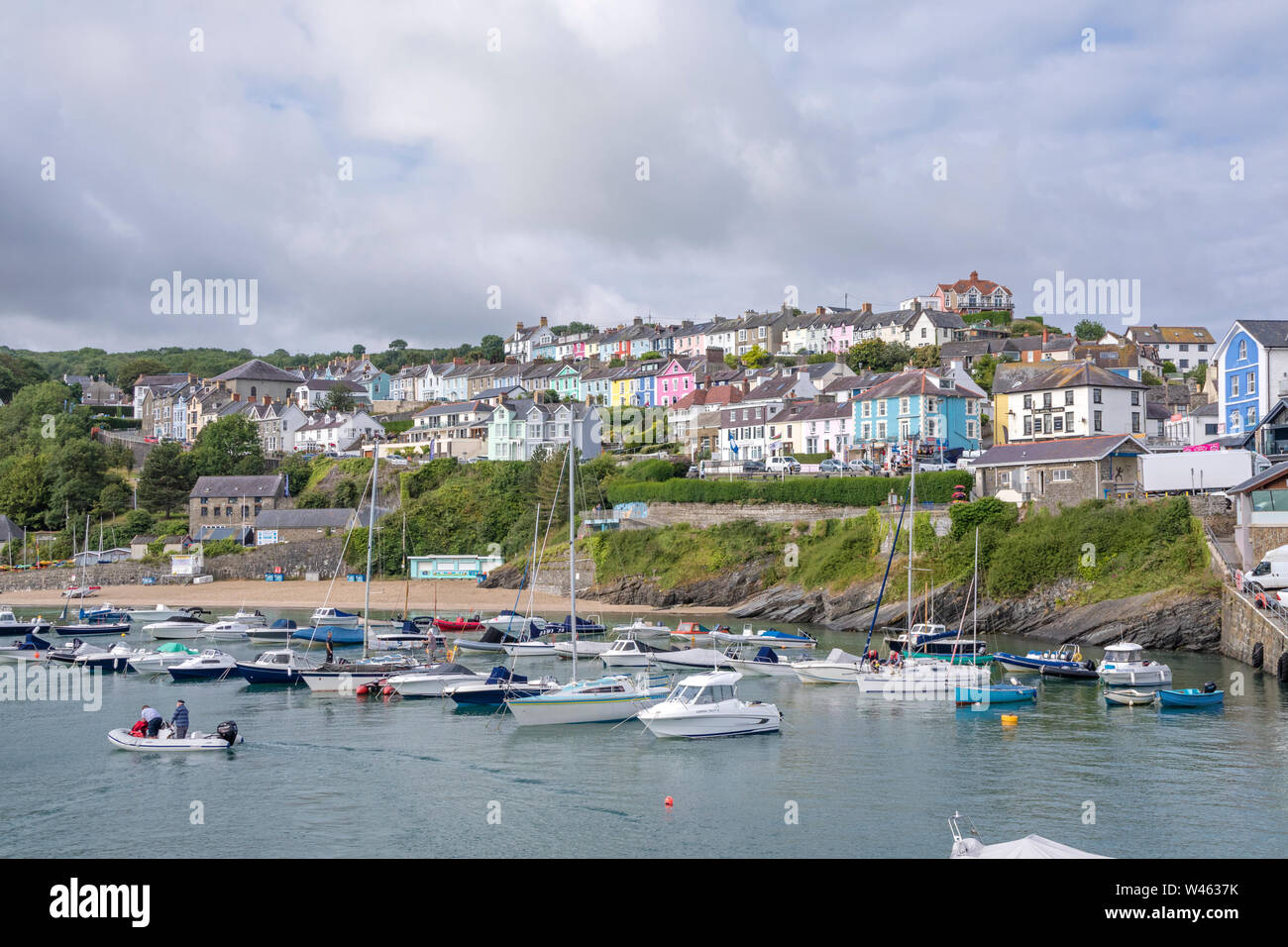 The popular seaside town of New Quay, Ceredigion, Wales, UK Stock Photo