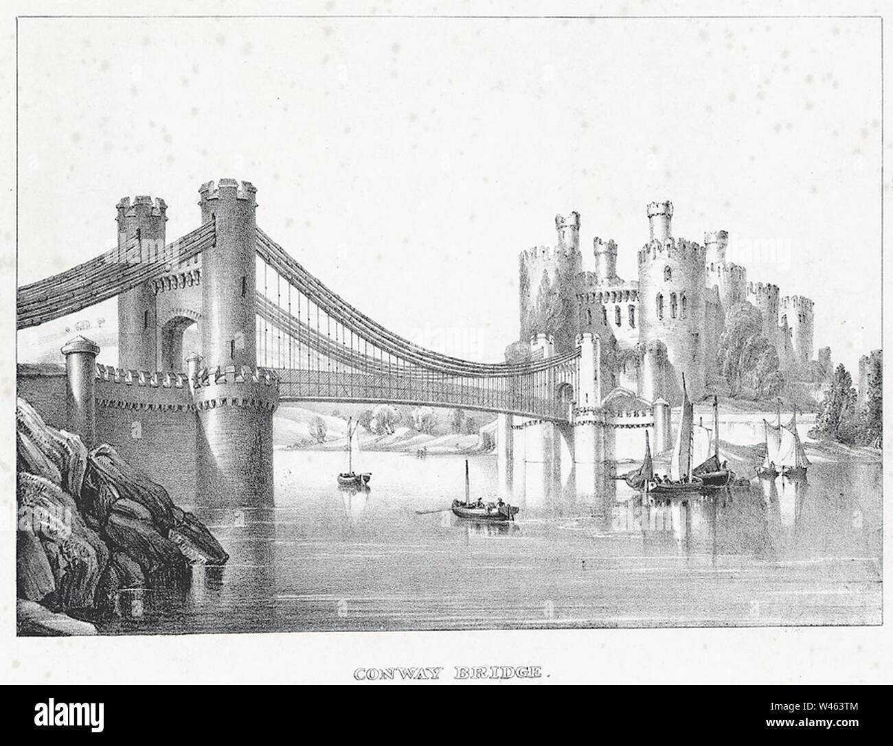 Conway Bridge (Carnarvonshire, North Wales Stock Photo Alamy