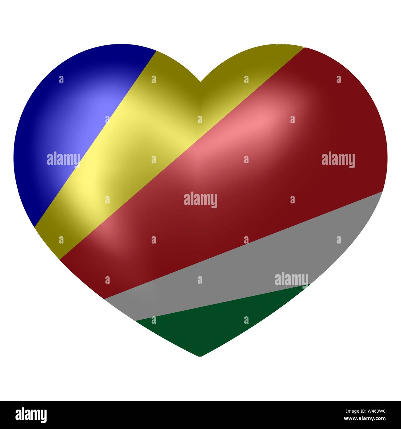 Seychelles Flag in heart shape. vector illustration. Stock Vector