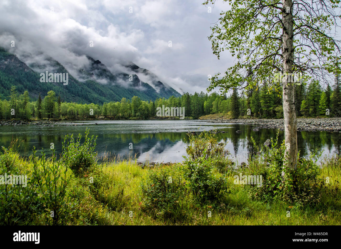 Buryatia. www.alamy.comsiberia-beautiful-green-fog-lake-in-the-forest-bury...