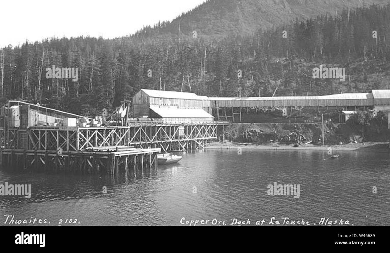 Copper company mine and dock LaTouche Island Prince William Sound ca