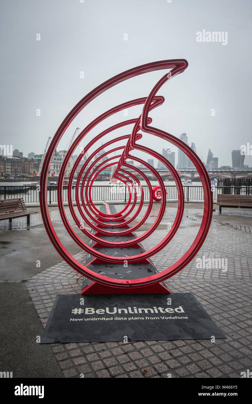 Vodafone's Be Unlimited promotion on London's South Bank, London, England, UK Stock Photo