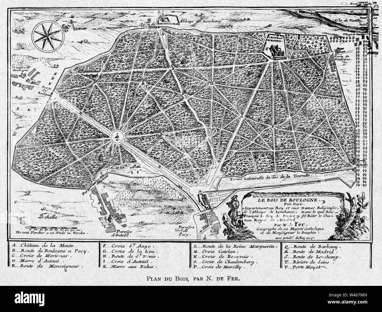 Corbel004 Plan du Bois, par N. de Fer (Bois de Boulogne Stock Photo Alamy