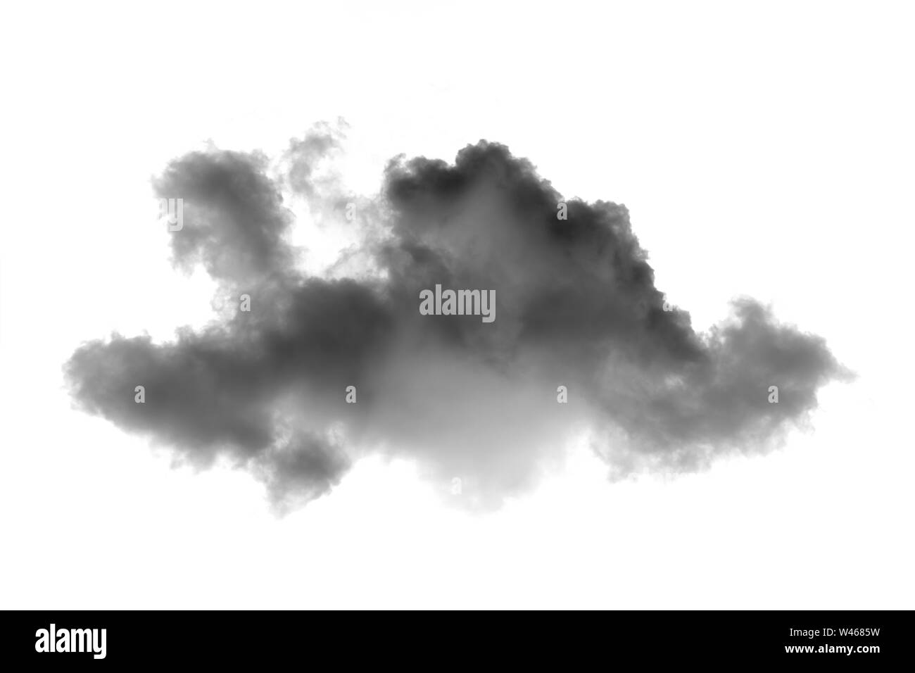 beautiful white cloud shape isolated on white background, nature and background concept. Stock Photo