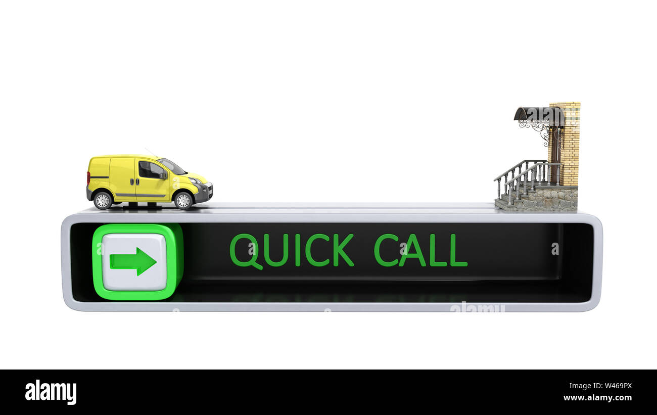 concept of fast order of express delivery at the door 3d render on ...