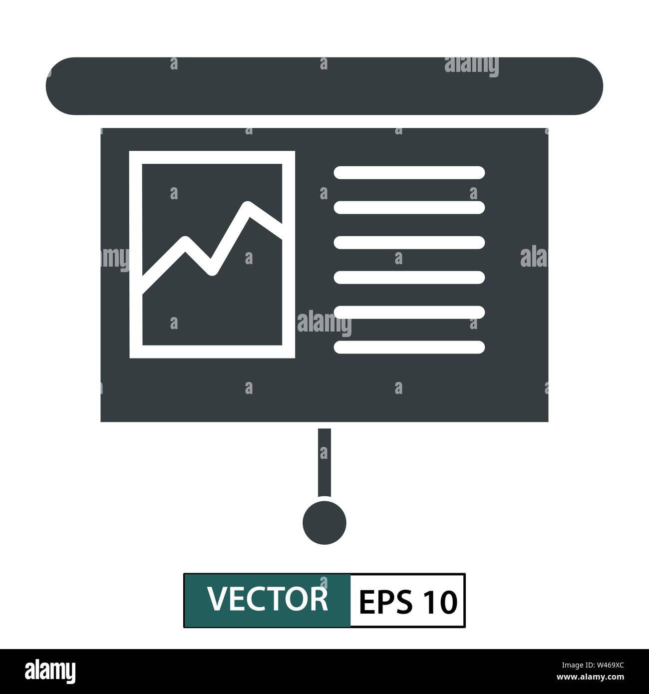 Presentation vector icon. Line style. isolated on white background. Vector illustration EPS 10 Stock Vector
