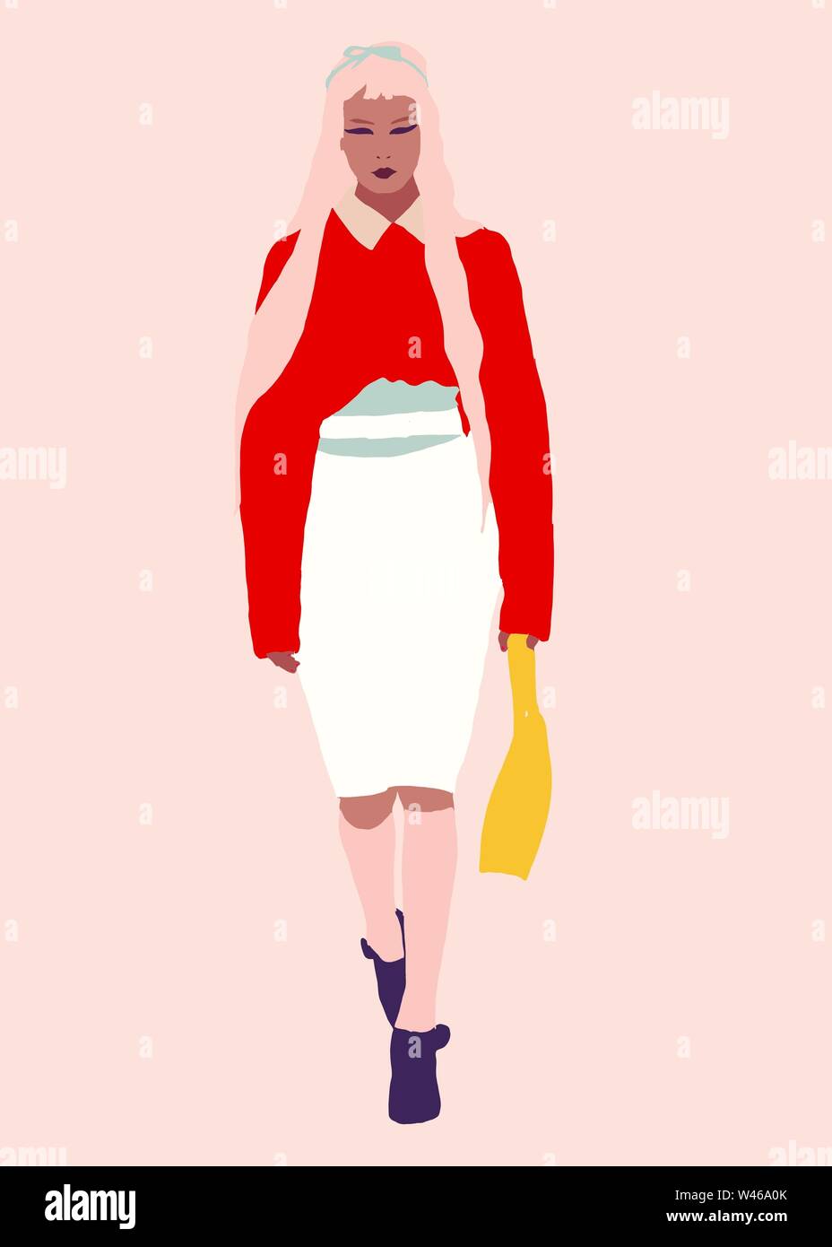 Afro american fashion model illustration Stock Photo - Alamy