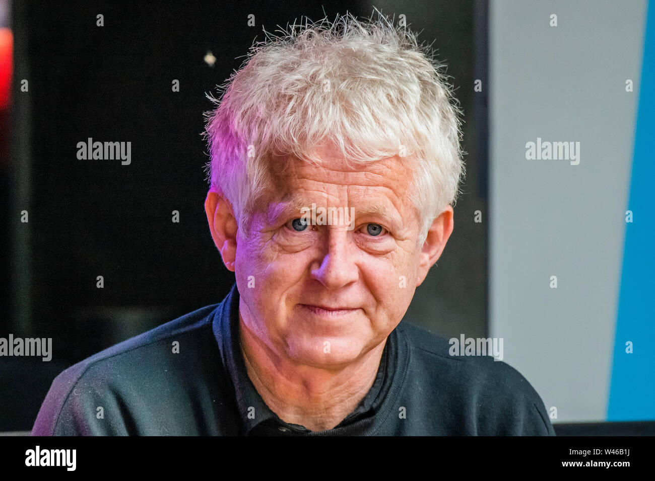 Henham Park, Suffolk, UK. 20 July 2019. writer Richard Curtis talks about his new film Yesterday, which was partly filmed at the festival last year - The Dermot O'Leary show for BBC Radio 2 is broadcast from the BBC Introducing stage in the woods. The 2019 Latitude Festival. Credit: Guy Bell/Alamy Live News Credit: Guy Bell/Alamy Live News Credit: Guy Bell/Alamy Live News Credit: Guy Bell/Alamy Live News Stock Photo