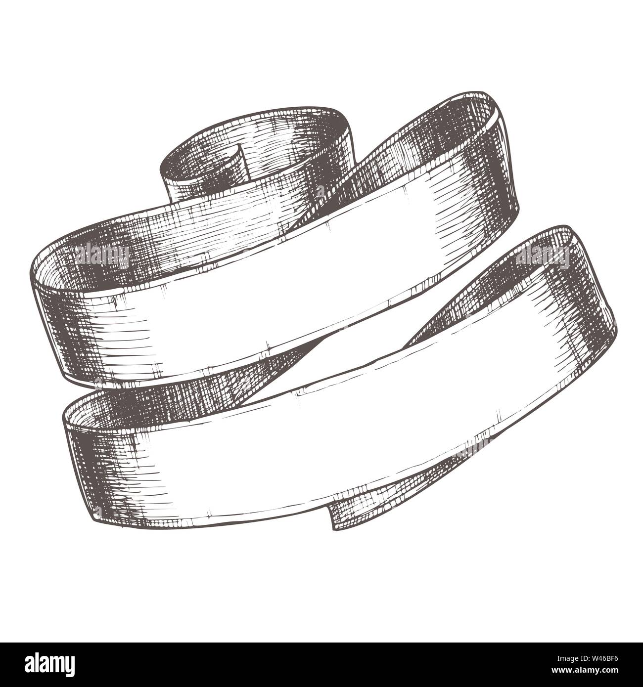Elegance Decoration Element Ribbon Doodle Vector Stock Vector Image ...