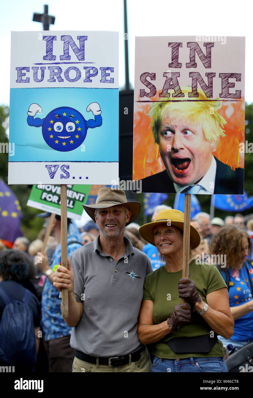 Pro-European Union supporters gather in central London, ahead of the March for Change. Stock Photo