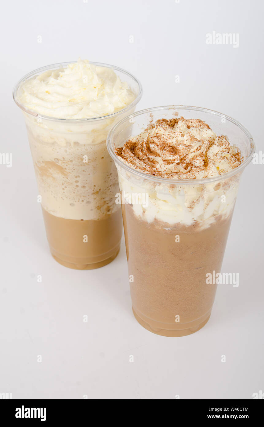 Mocha frappuccino on white background Stock Photo