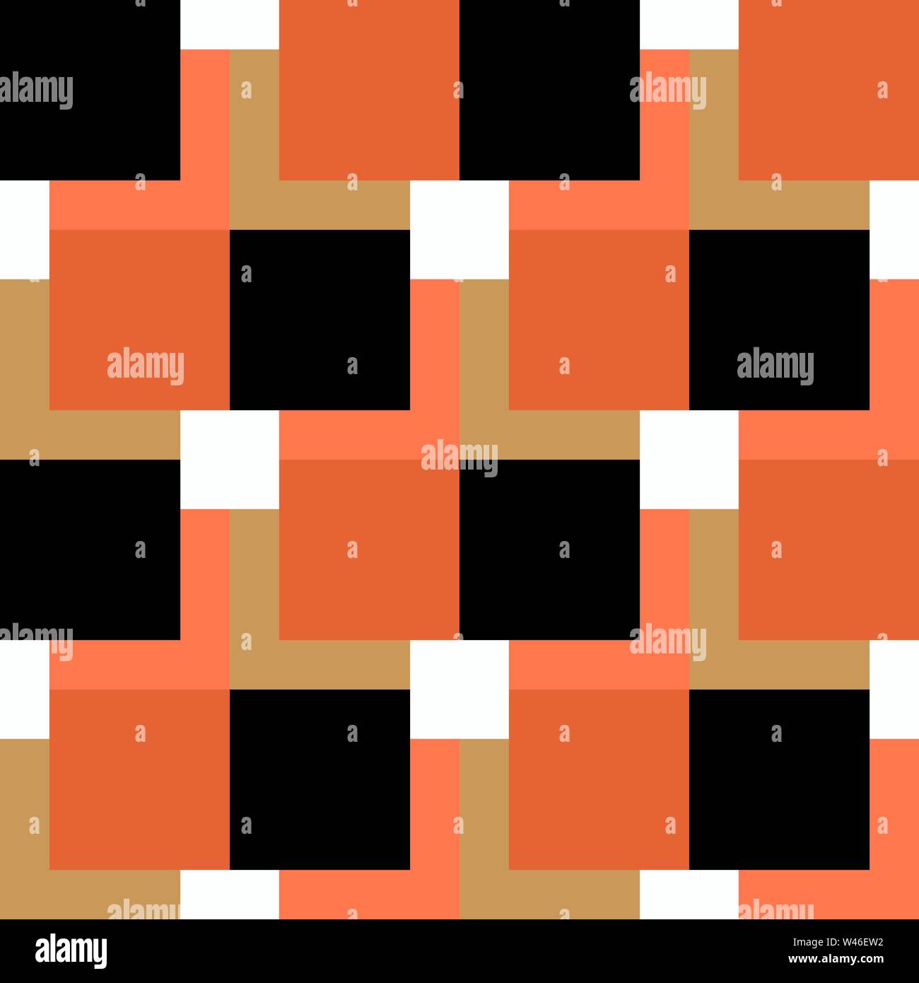 square pattern black and orange on white background. eps10 Stock Vector