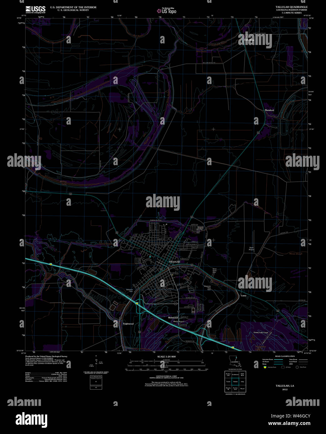 Tallulah louisiana map hires stock photography and images Alamy