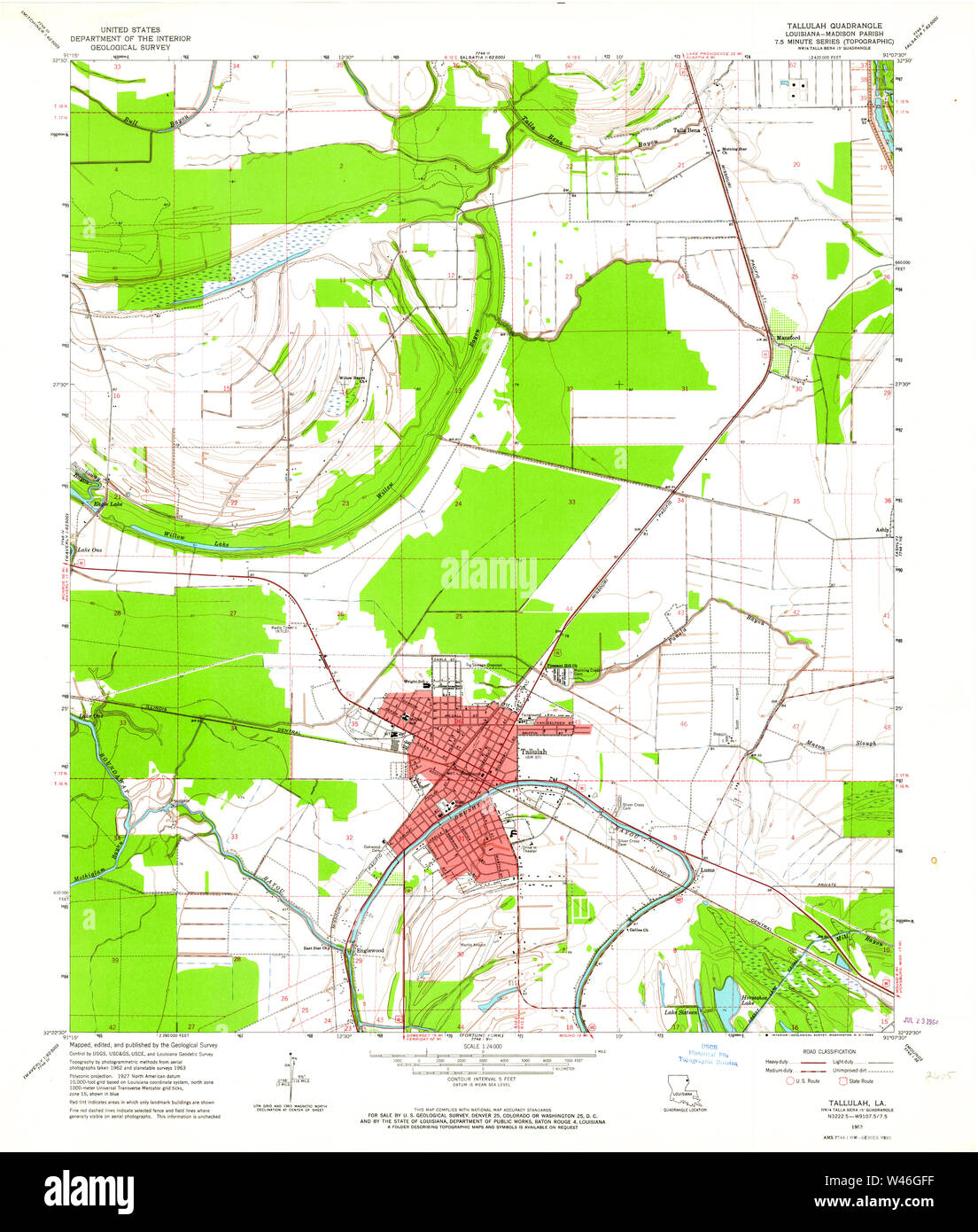 Tallulah louisiana map hires stock photography and images Alamy
