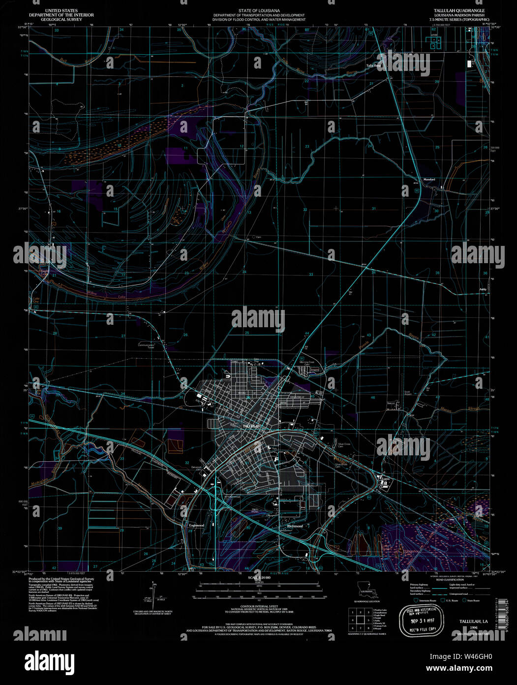 Tallulah louisiana map hires stock photography and images Alamy