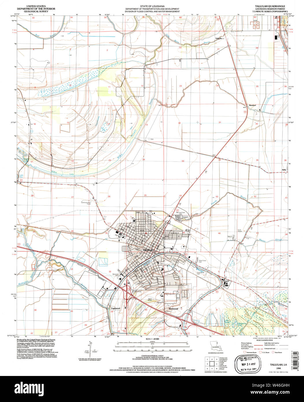 Tallulah louisiana map hires stock photography and images Alamy