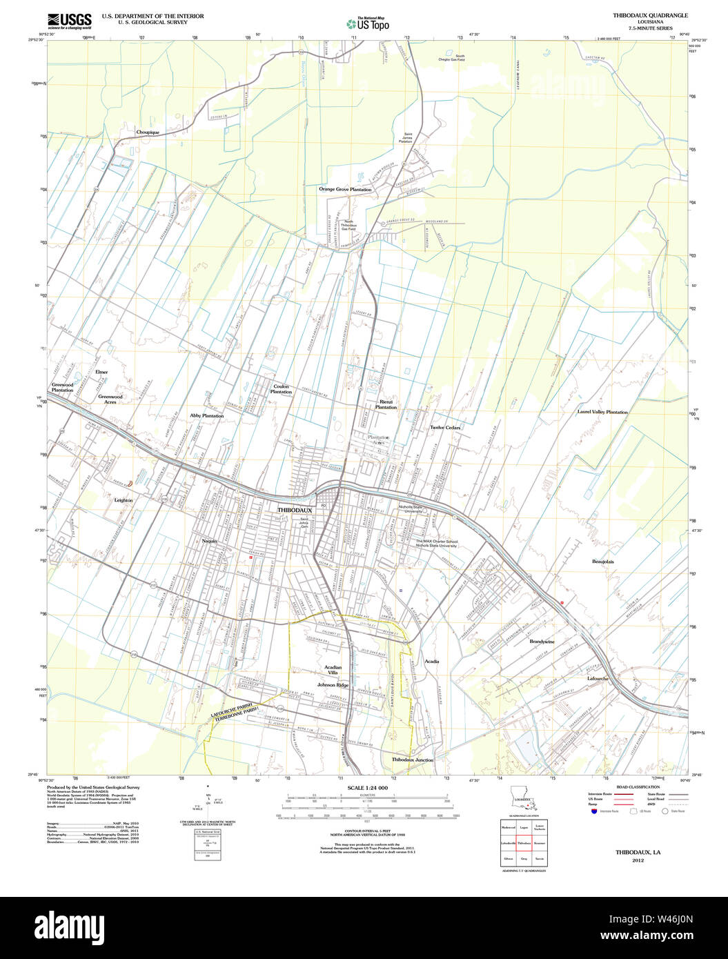 Thibodaux louisiana map Cut Out Stock Images & Pictures Alamy
