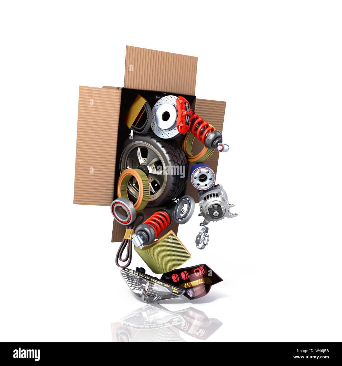 modern concept of vehicle maintenance automotive supplies delivery car