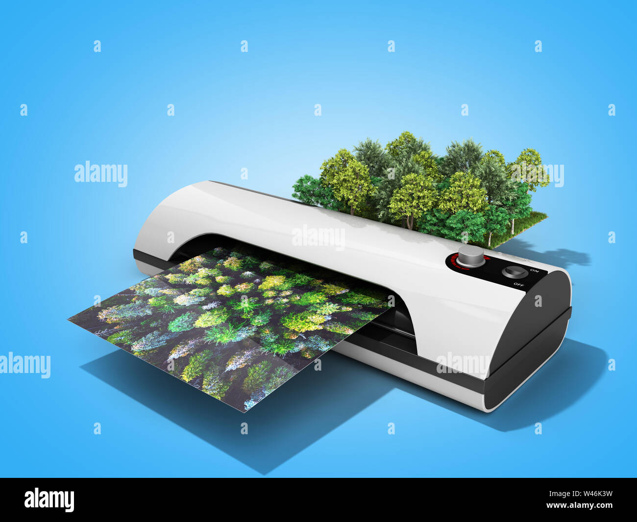 Modern high resolution wide format printing concept The real forest is