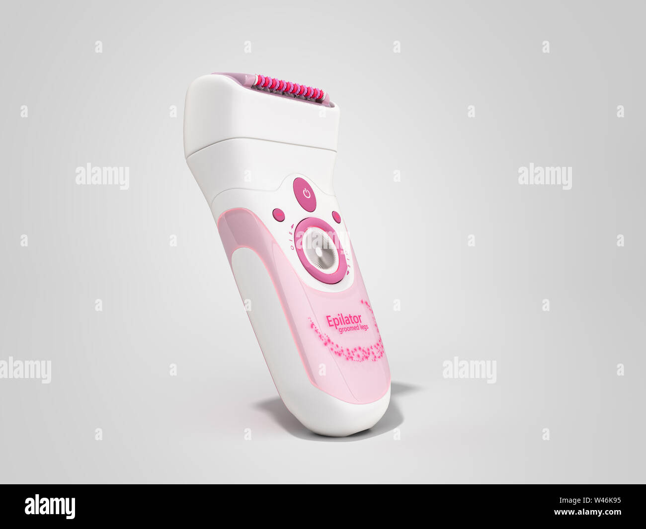 modern female pink hair epilator 3d render on grey Stock Photo Alamy