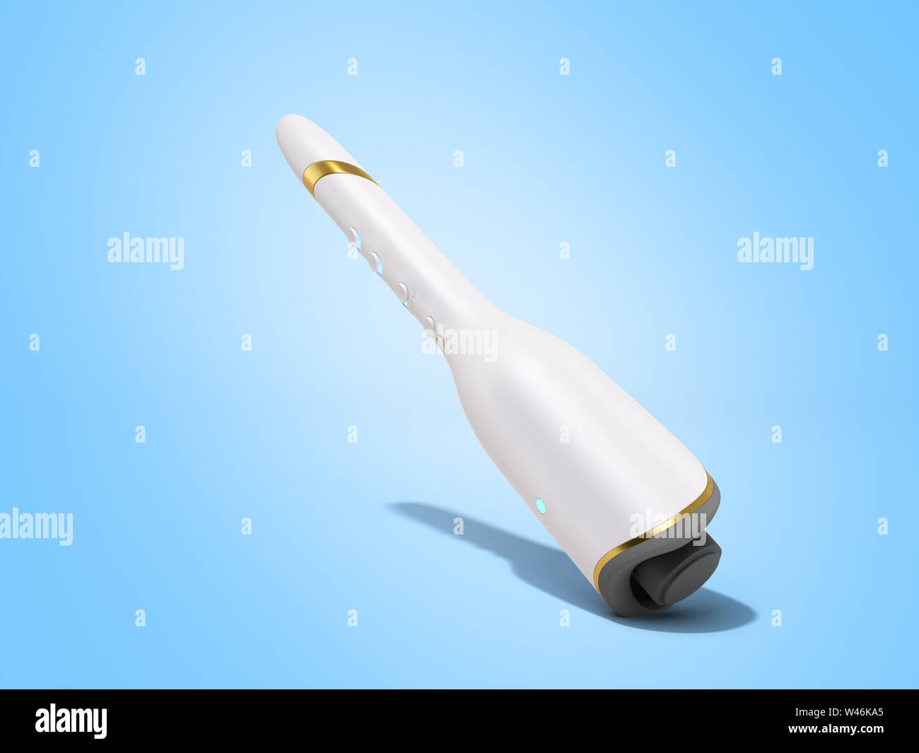modern white electric hair perm curling iron 3d render on blue Stock ...