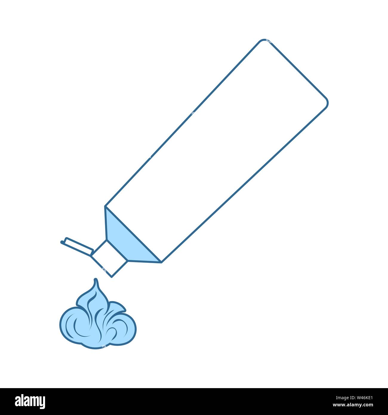 Toothpaste Tube Icon. Thin Line With Blue Fill Design. Vector Illustration. Stock Vector