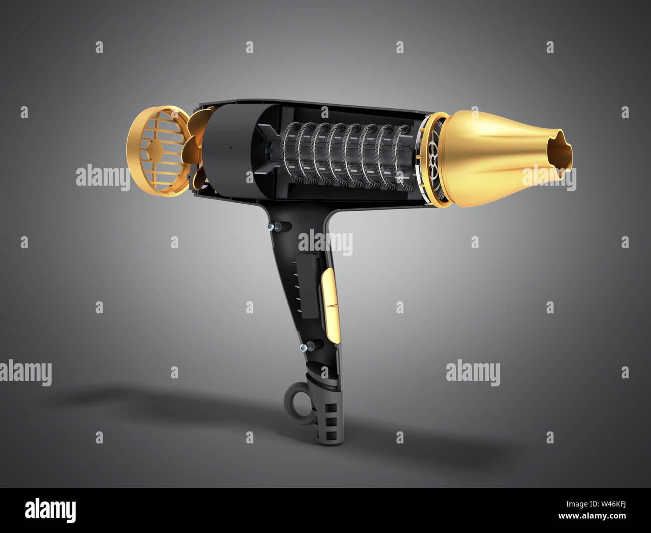 internal structure of the hair dryer 3d render on grey Stock Photo Alamy