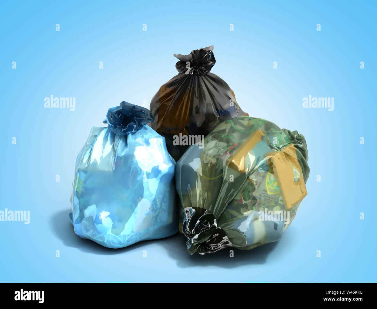 3d render full trash hi-res stock photography and images - Alamy