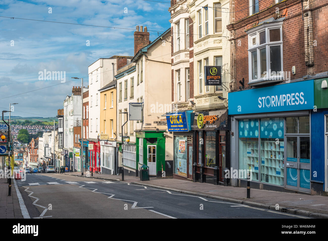 Fore Street in Exeter town centre in Devon, England,  UK Stock Photo