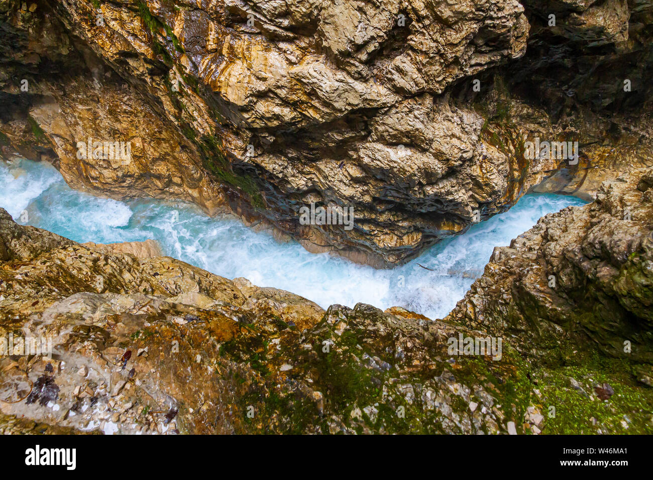 Hiking in the Hoellental, Hoellentalkamm, Bavaria Germany Stock Photo