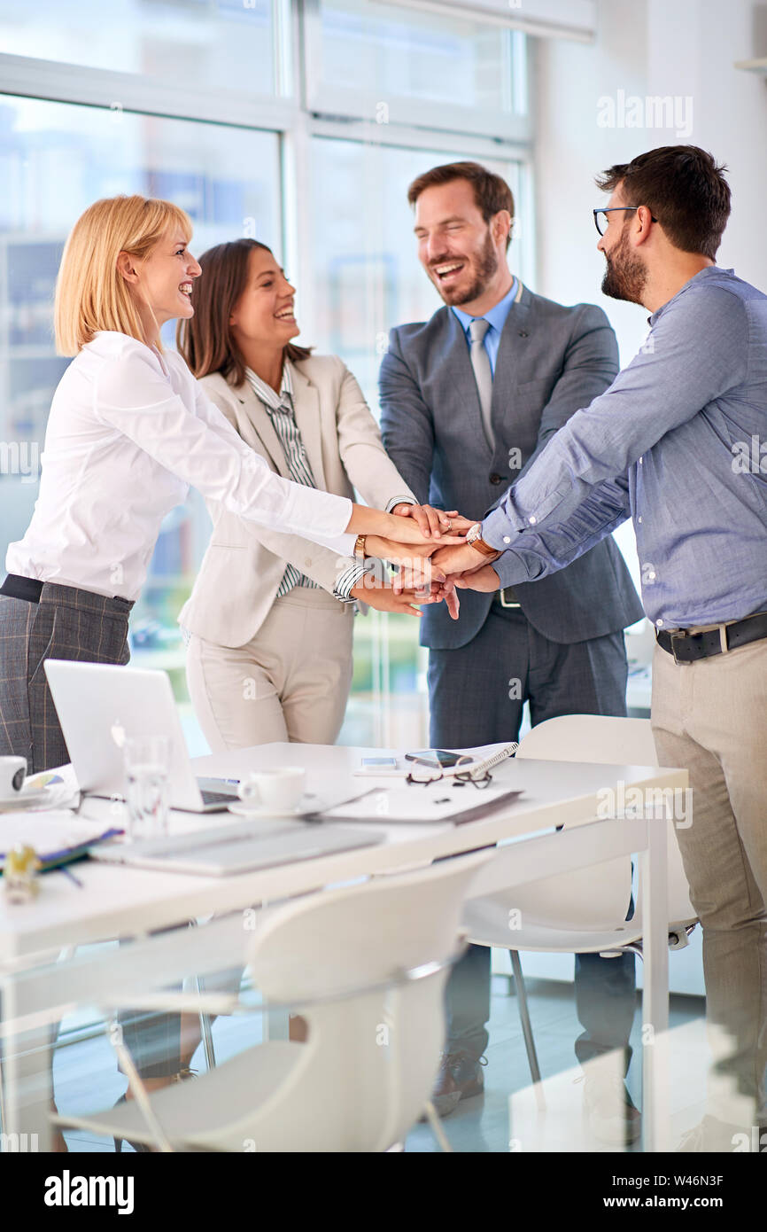 successfully completed business meeting -Teamwork Stock Photo
