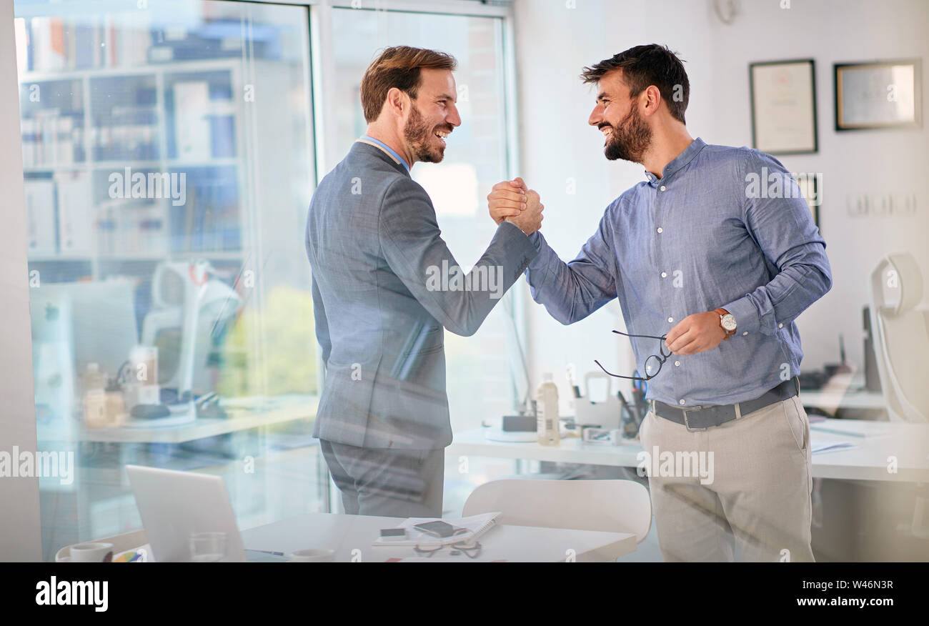 Successful smiling business people completed business meeting Stock ...