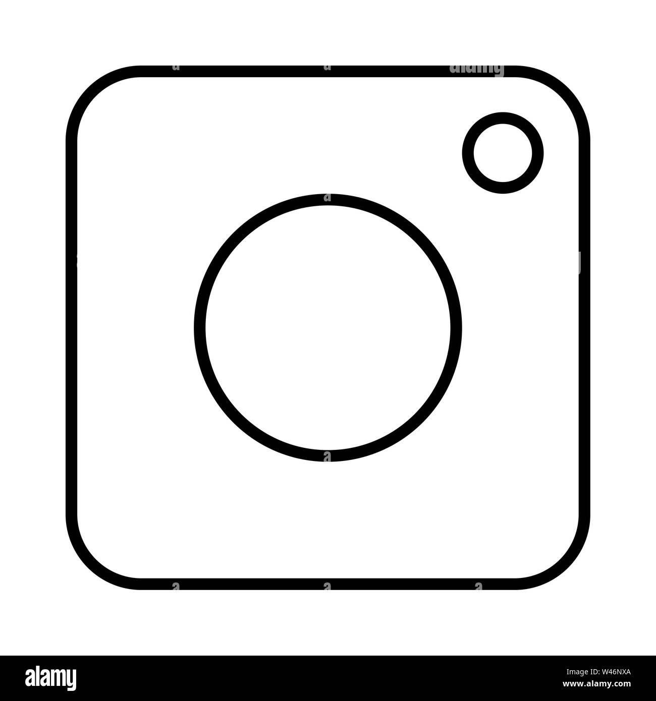 Social media Instagram Camera Icon or Logo Illustration. Social media sign isolated on white background. Simple vector illustration for graphic and we Stock Photo