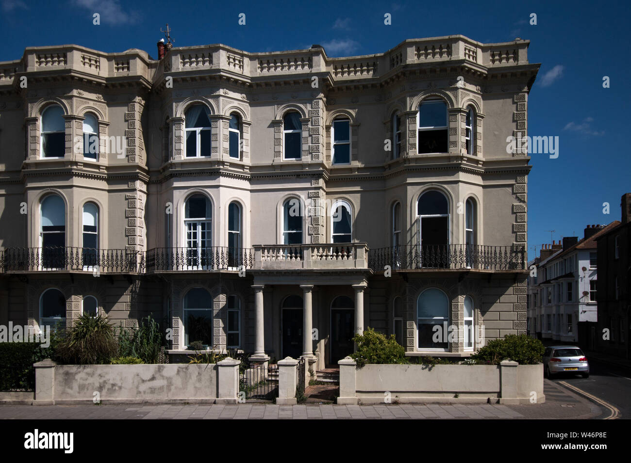 residential buildings on Worthing Seafront, West Sussex, UK Stock Photo