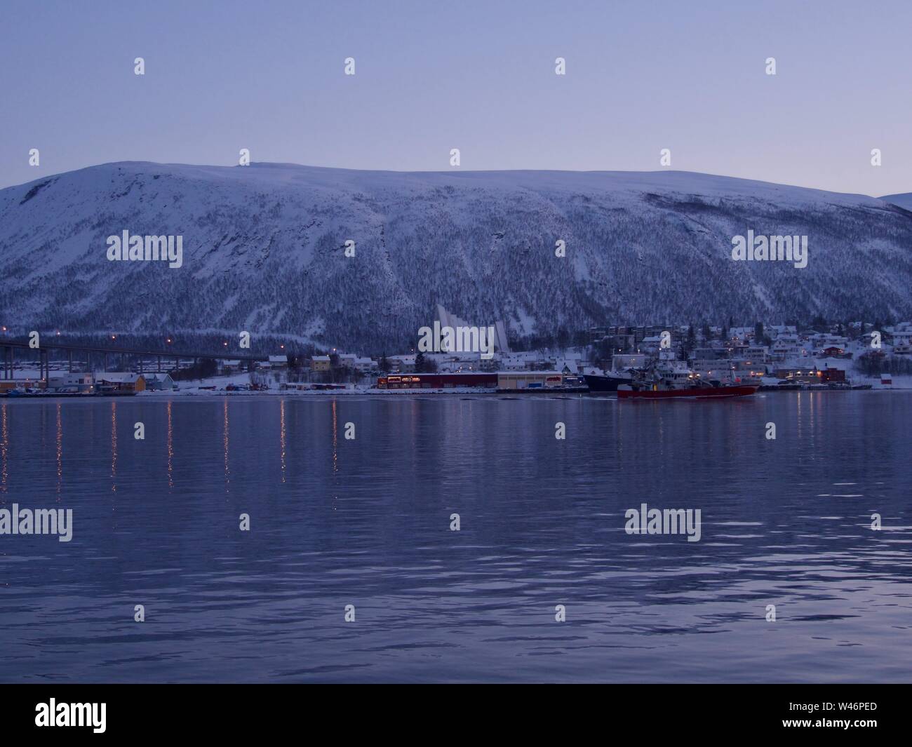 city of Tromso in the winter Stock Photo