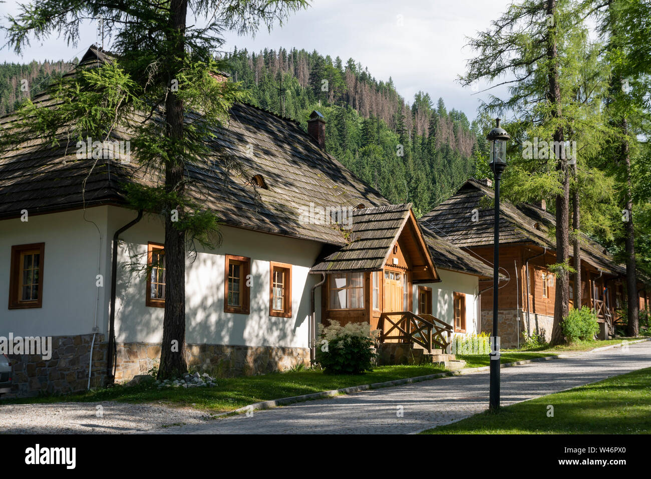 Historical buildings in Tatra National Park, Kuznice, Poland Stock Photo