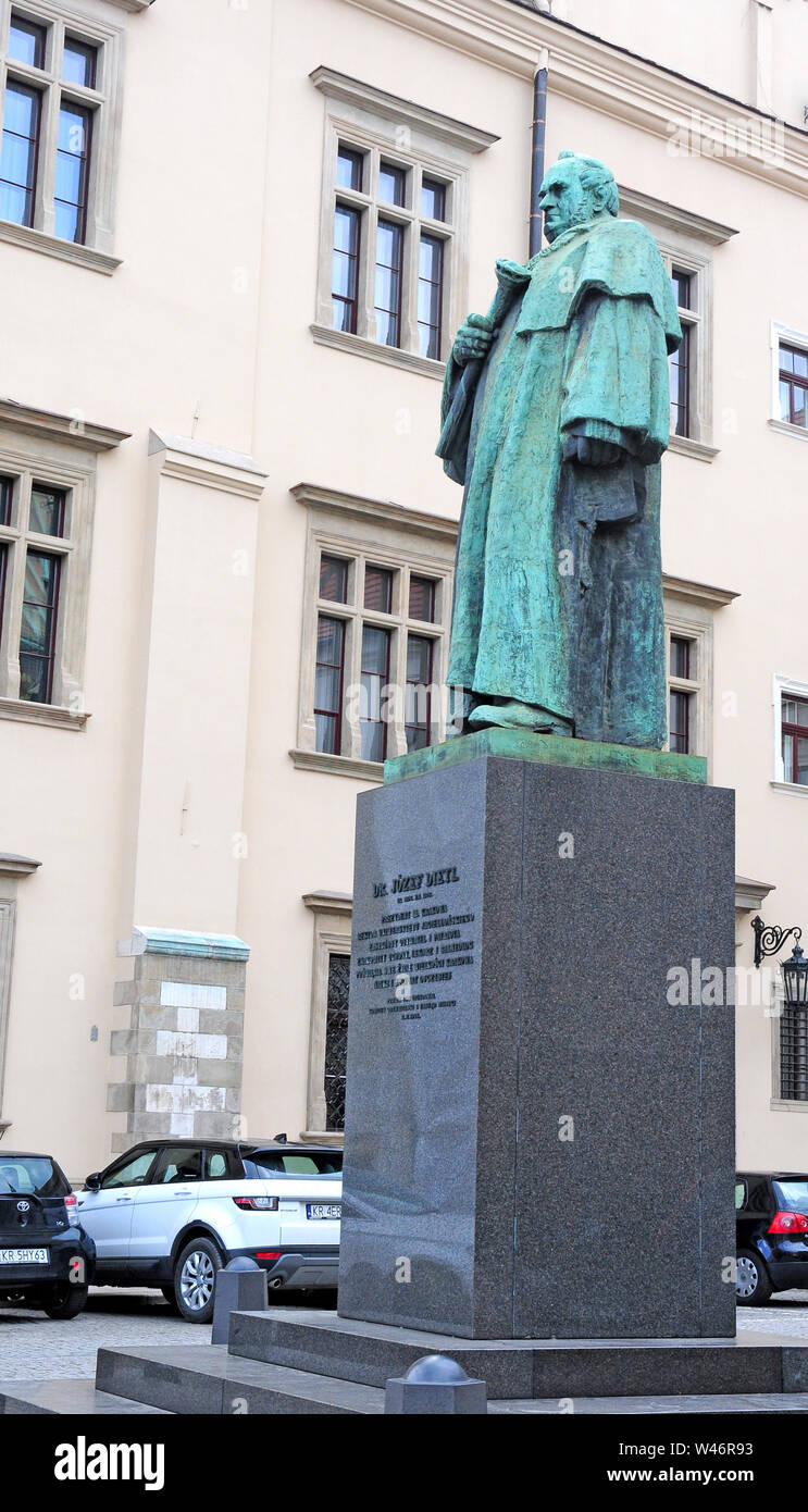 Statue of Dr. Josef Dietl.  Krakow.  Little Poland. Stock Photo