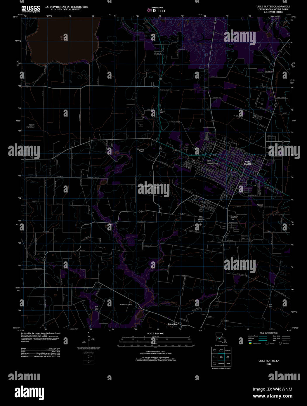 Map of ville platte hires stock photography and images Alamy